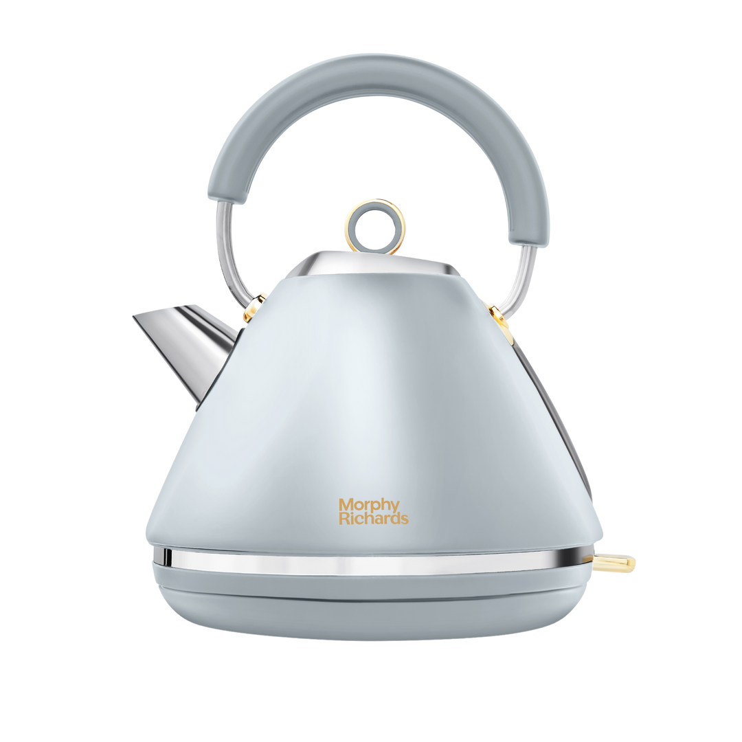 Accents Gold Pyramid Kettle Ocean Grey