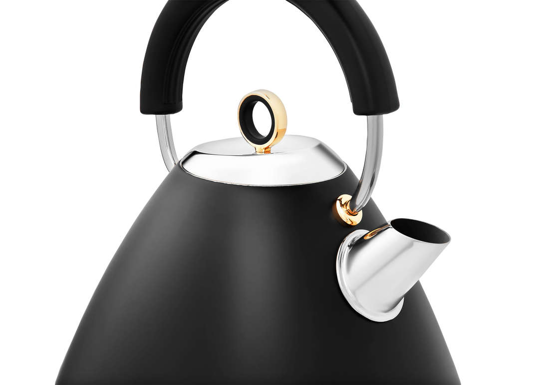 Accents Gold Pyramid Kettle Black