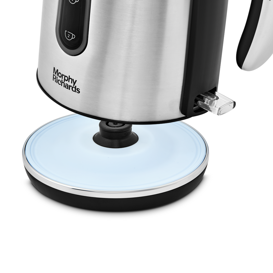 Motive Brushed Steel Kettle, Toaster & Stainless Steel Compact Espresso Machine Set