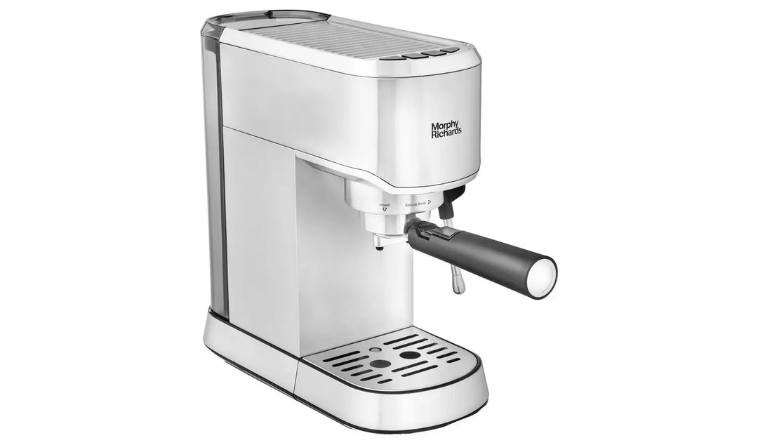 Motive Brushed Steel Kettle, Toaster & Stainless Steel Compact Espresso Machine Set