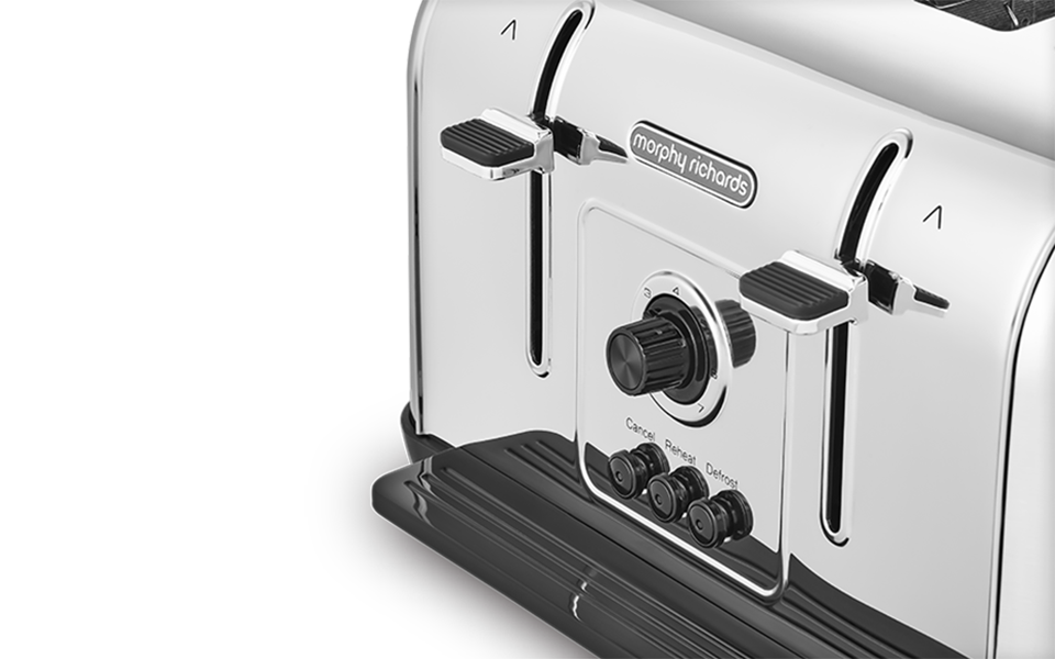 Venture Retro 4 Slice Toaster Stainless Steel