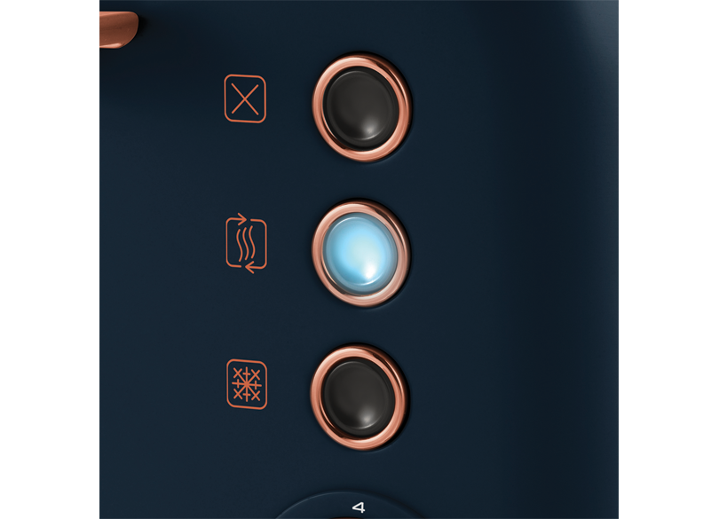 Accents Rose Gold 4-Slice Toaster Blue