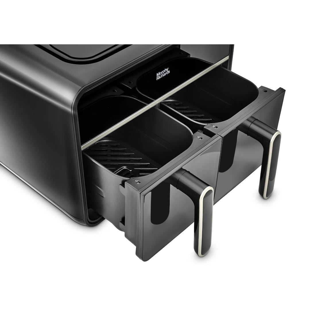 Motive Brushed Steel Kettle, Toaster & Digital Dual Basket 7.2 Litre Air fryer Set