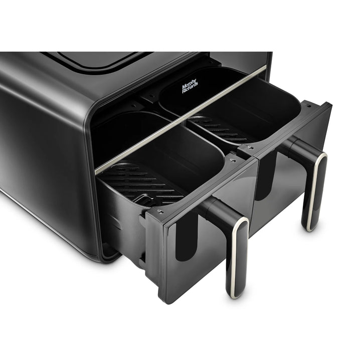 Motive Brushed Steel Kettle, Toaster & Digital Dual Basket 7.2 Litre Air fryer Set