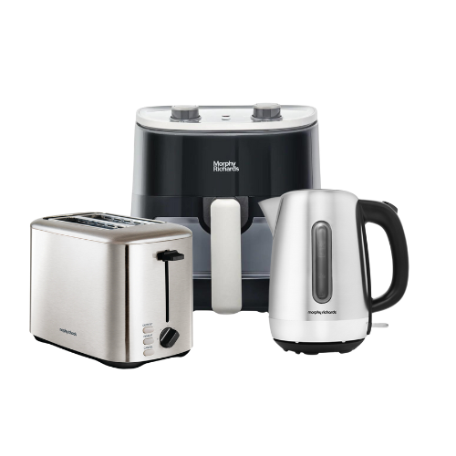 Equip Silver Kettle, Toaster & Manual 3.5 Litre Air Fryer Set