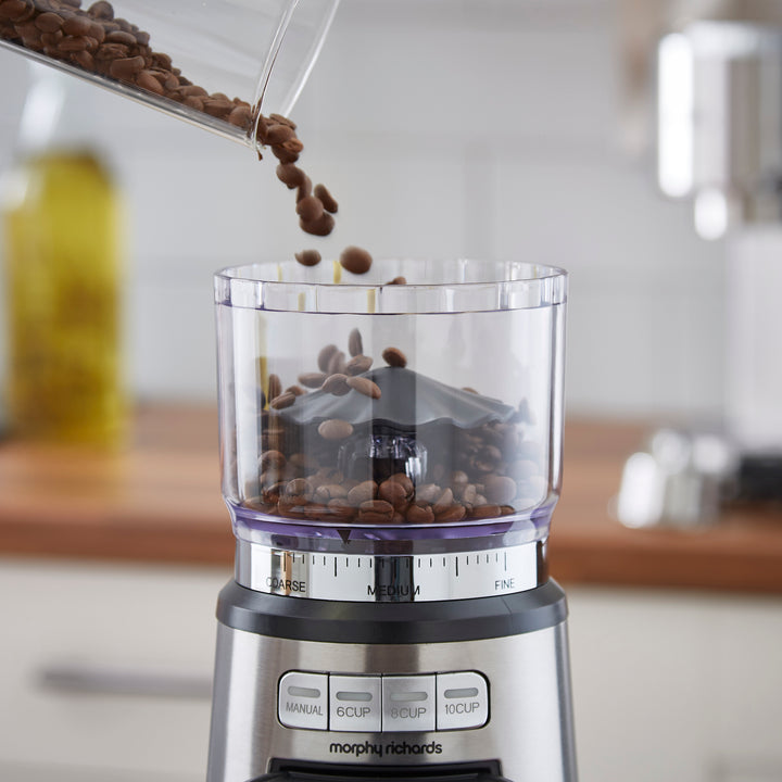 Brew & Blend Electric Burr Coffee Grinder and Milk Frother Set