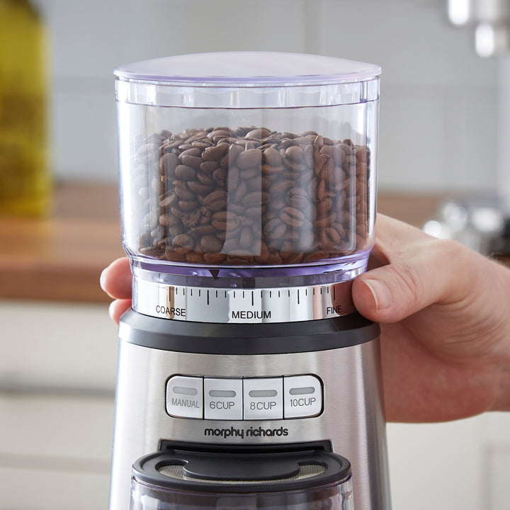 Brew & Blend Electric Burr Coffee Grinder and Milk Frother Set